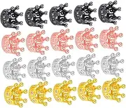 Beatifufu 20PCS Assorted Color Mini Crown DIY Accessories Handmade Metal Zircon Pendants for Jewelry Hair Accessories Bags