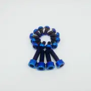 Titanium Ti 12pcs M5x10mm 4pcs M6x20mm Burning blue Bolts For Disc Brake Rotor