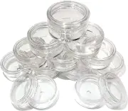 12 Small Clear round Travel Sample Jar Pots 5Ml Empty Plastic Cosmetic Jars with