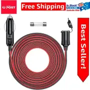 Versatile 26FT Cigarette Lighter Extension Cord for 12V Devices with Safety Fuse