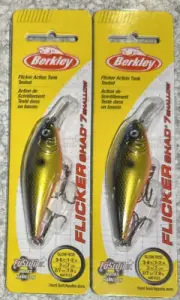 2 Packs Berkley Flicker Shad 7 Shallow Fools Gold