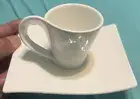 VILLEROY & BOCH 1748 New Wave White Porcelain Caffe Cup & Saucer Set New