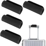 [Zxglxinyao] Pack of 4 Suitcase Handle Cover, Luggage Handle Cover, Luggage Handle Protective Cover, Soft Comfortable Neoprene Luggage Handle Wrap, Black Removable Handle Pads for Travel Bag, Luggage, Suitcase,