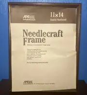 VINTAGE Needlecraft Frame - Cross Stich Hardwood w/ Mounting Board APF 11 x 14