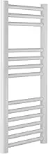 Greened House Milano WHITE Straight Heated Towel Rail Central Heating Towel Radiator (400 x 800 Straight)