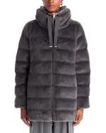 Herno Lady Alternative Faux Fur A Line Coat