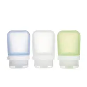 Humangear GoToob+ Refillable Silicone Travel Size Bottles with Locking Cap, 3pk