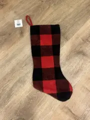 Christmas Stocking Red And Black Plaid Hobby Lobby NWT