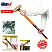 Professional 6lb Solid Brass Hammer with Fiberglass Handle - Non-Sparking Design