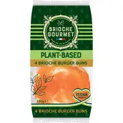 Brioche Gourmet Plant Based Brioche Burger Buns 4 pack