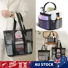 Women Large Mesh Shower Bag Caddy 8 Pocket Bathroom Tote Toiletry Bath Organizer