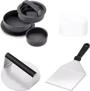 4 Pack Burger Smasher Tool, Griddle Accessories with Stainless Steel Smash
