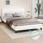ALFORDSON Bed Frame Double Size Base Platform Boucle Fabric White