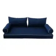 COVER ONLY-Style2 Daybed Mattress Bolster Pillow Covers Contrast Trim Twin AD101