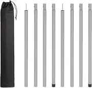 Perfeclan 8 Pieces Tent Poles for Tarp Lightweight Accessories Camping Tarp Poles Set for Outdoor Hiking Rain Fly Shelter Awning Canopy