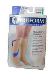 TRUFORM Leg Health Unisex Compression Socks (20-30mmHg) FIRM White Size M
