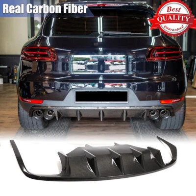 For Porsche Macan Turbo GTS 2014-20 Real Carbon Rear Bumper Diffuser Lip Spoiler (for: Porsche)