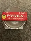 VINTAGE 1960'S PYREX NOS 1 PINT DEEP GLASS PIE DISHES BOX OF 3, 1 IS MISSING