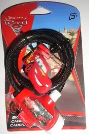 Disney Pixar Cars Bicycle Lock w/ Keychain & 2 Keys Lightning McQueen Francesco