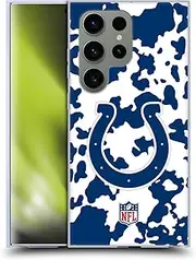 Head Case Designs Officially Licensed NFL Cow Animal Print Indianapolis Colts Art Soft Gel Case Compatible with Samsung Galaxy S24 Ultra 5G