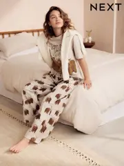 Neutral Hamish The Highland Cow 100% Cotton Short Sleeve Pyjamas (AH9608) | $45