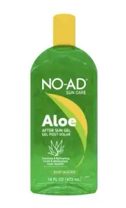 NO-AD Aloe After Sun Gel 16 Oz Vitamin E Aloe Vera Soothing Refreshing Skincare