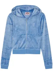 Juicy Couture Robyn Hooded Velour Sweatshirt - Blue - M (UK12 / M) M (UK12 / M)
