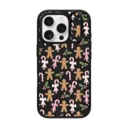 iPhone 16 Pro Impact Ring Stand Case MagSafe Compatible pink xmas / gingerbread candy pattern