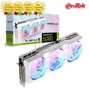 emTek GeForce RTX 5080 MIRACLE WHITE D7 16GB Graphics Card Gaming