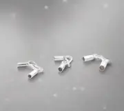 Silver Barrel Beads Leather Cord End Caps For Jewelry Making With Hook Jewelry