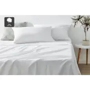 Aesop Stone Wash 100% Cotton Sheet Set - White, Queen - Queen