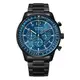 CITIZEN 星辰錶 黑鋼藍面太陽能三眼計時不鏽鋼錶 44mm CA4505-80L 原廠公司貨