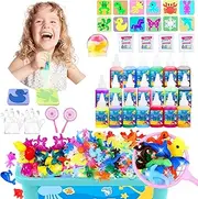 Magic Toys Water Gel Kit: 20 Colors Fairy Aqua Gel with Pearlized & Luminous Magic Paint - Handmade Creative Water Art Set with 12 Shape 3D Molds for Kid Birthday Party Gift