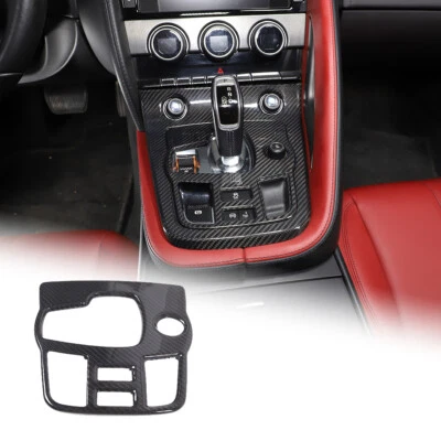 Real Carbon Fiber Gear Shift Indicator Frame Trim Sticker For Jaguar F-TYPE 13+ (for: Jaguar)