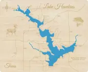Lake Hawkins, TX - Laser Cut Wood Map | Wall Art | Made to Order