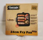 Charmate Square 24cm Cast Iron Camping Fry Pan With Folding Handle New