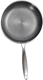 Hoement Hybrid Non Stick Frying Pan Kitchen Skillet Egg Frying Pan Non Sticky Cooking Pan Induction Wok Pan Long Handle Flat Cooking Pans for All Cooktops Stovetop Chefs Oven Safe