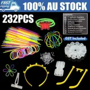 232PCS Glow Sticks Party mixed Pack ColourGlow Sticks Light Bracelet Glow Stick