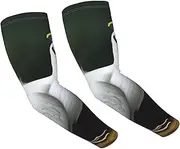 [FHEDVBN] White Peacock Arm Sleeves Compression Arm Covers for Men Women Outdoor Sun Sleeves Cooling Sports Sleeve, Black