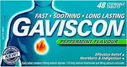 Gaviscon Chewable Peppermint Heartburn & Indigestion Relief Tablets (Count of 48)