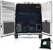 Living in a Bubble Magnetic Fly Screen for RAM Promaster, Ford Transit and Other Campervans, Bug Screen Mesh for Rear Barn Door, Mosquito Net with Zipper Closure, (X Large)