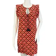 NEW Ann Taylor LOFT Amaryllis Tassel Swing Dress Floral Red Black Size XS