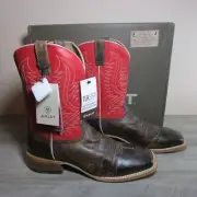 Ariat Men's 14 Wide Square Toe 11" Circuit Paxton Boots Chestnut Brown/Fire Red