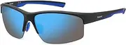 [Polaroid Eyewear] Men's PLD 7018/N/S Sunglasses, Matte Black Blue, 68 mm