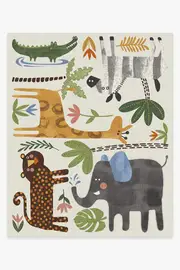 245' x 305' | Machine Washable Runner Rug | Kid & Pet Friendly | Indoor Rug | Jungle Safari Multicolour Flatwoven Rug | Ruggable