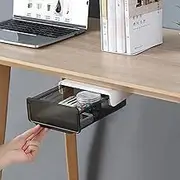 COZYWELL Under Desk Drawer - Attachable Self-Adhesive Storage, Hidden Slide-out Organizer for Office, Home, Closet Stationery