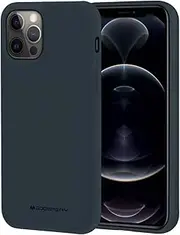 Goospery Soft Feeling Jelly Case for iPhone 12 Pro Max (6.7 inches) Silky Slim Bumper Cover (Midnight Blue) IP12PM-SFJEL-MBLU