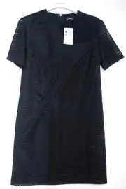 Brand New With Tags Neil Barrett Multi-Textural Techno Short Shift Dress 38 IT