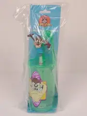Vintage Looney Tunes Taz Tumbler Topper Cup w/ Straw 1999 Kids Warner Bros