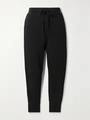 [Nili Lotan] Nili Lotan - Nolan Cropped Cotton-jersey Track Pants - Black - small small Black